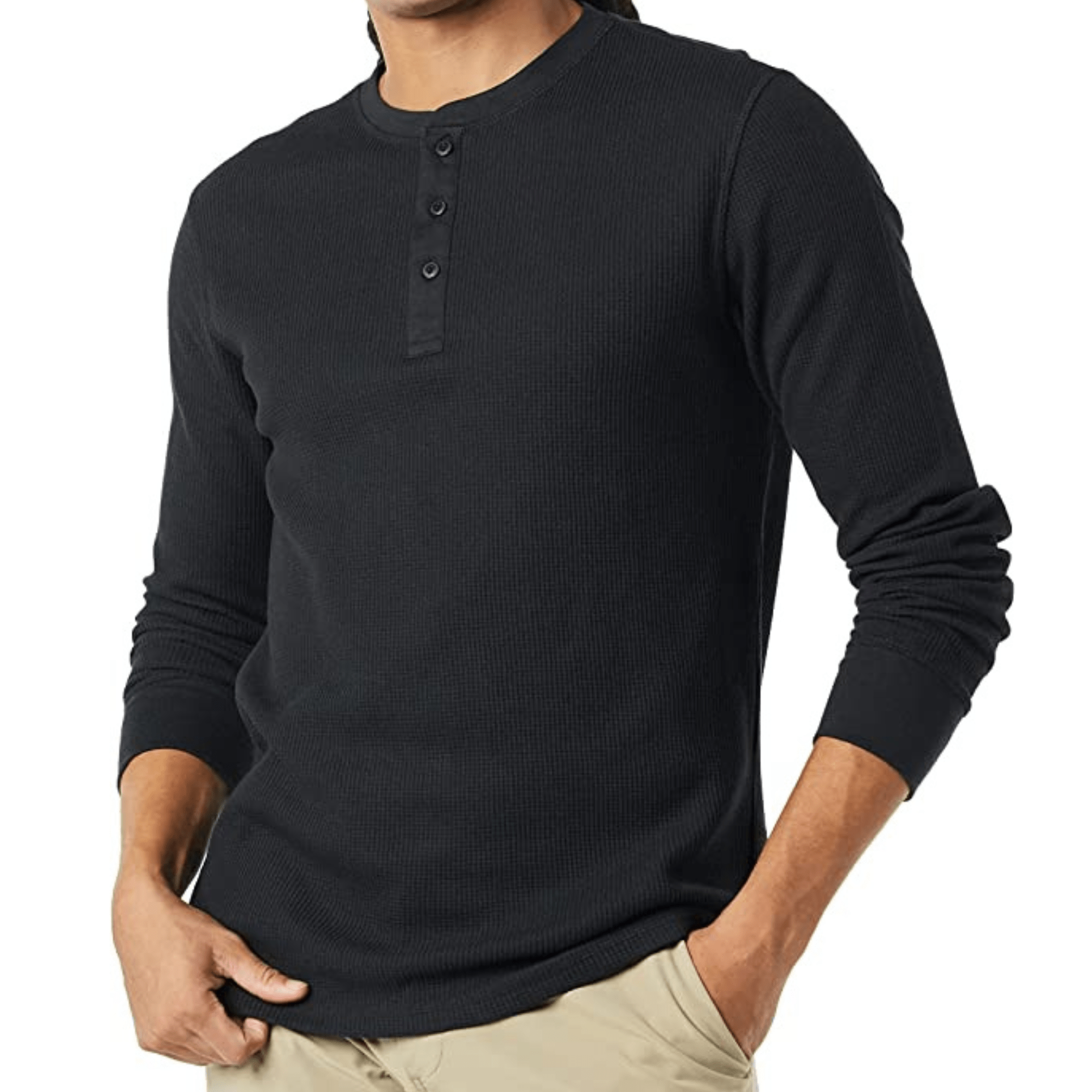 Men\’s Full Sleeve Waffle Knit Henley