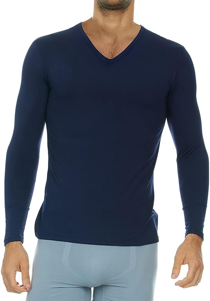 Men\’s Full Sleeve Waffle Knit V-Neck Shirt