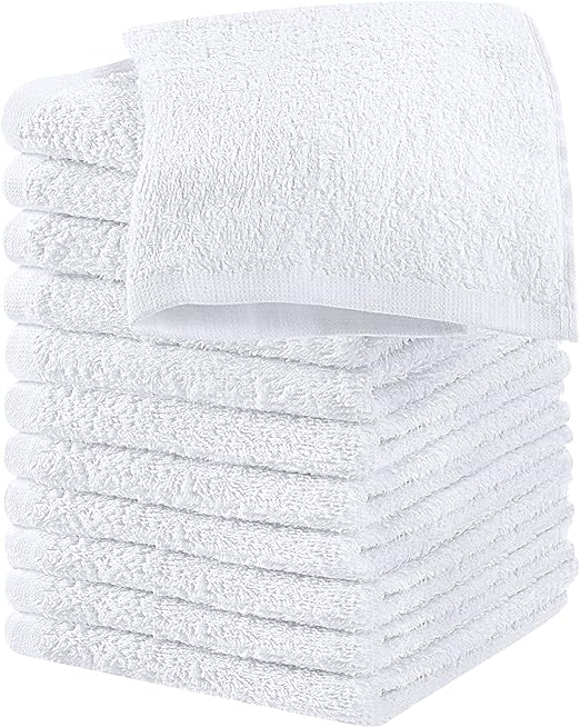 White cotton Washcloths Towels (12×12)